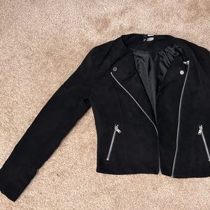 Faux suede black Moto jacket